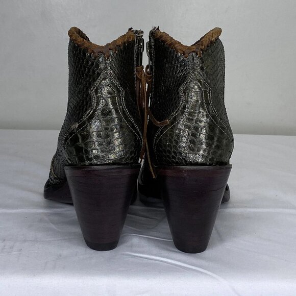 Allens Women’s Kyra Olive Exotic High Heel Ankle Boots – Size 6B – Almond Toe - Picture 7 of 11